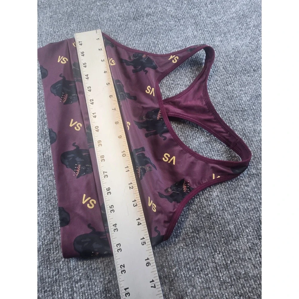 Victoria Sport The Player Racerback Sport Bra XL Maroon Black Panther Crown Logo